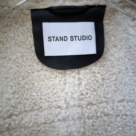 Stand Studio Women's Black & Off-white Kristy Faux-shearling Jacket size medium - Picture 9 of 9